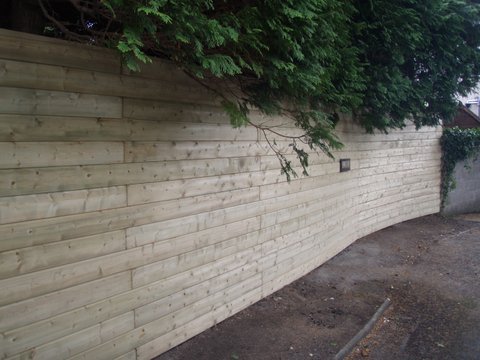 Pressure Treated Horizontal Shiplap on Concrete Posts - Killiney